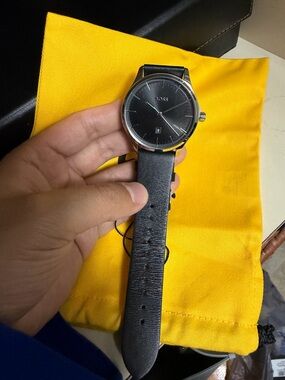 Boss Men's Watch with Black Leather Strap and Silver Case